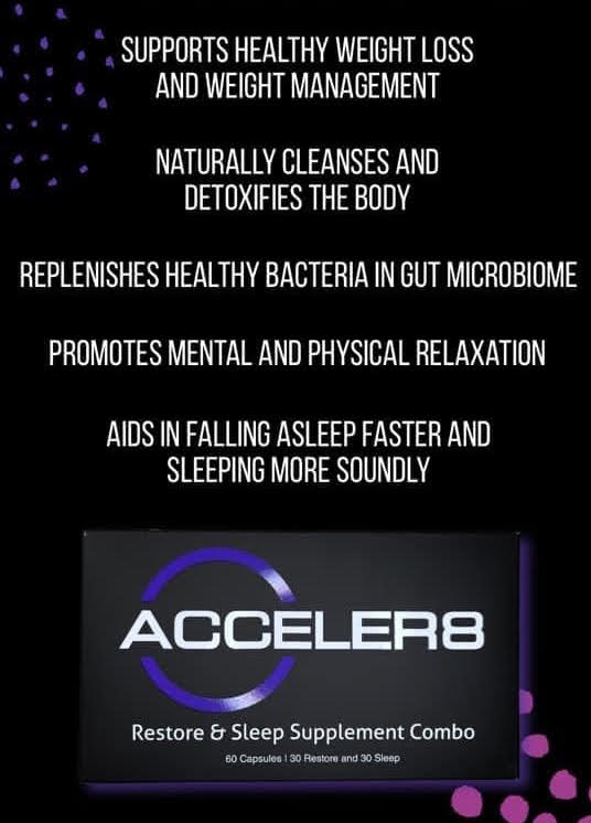 BEpic Acceler8 product all natural ingredients for a better sleep and improve your gut health